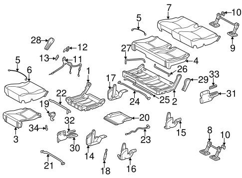 ML320 REAR SEAT COMPONENTS 3