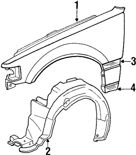 1988 Honda CRX GARNISH, R. FR. FENDER (LOWER) - (71810SH2J00) 1988 Honda CRX GARNISH, R. FR. FENDER (LOWER) - (71810SH2J00)