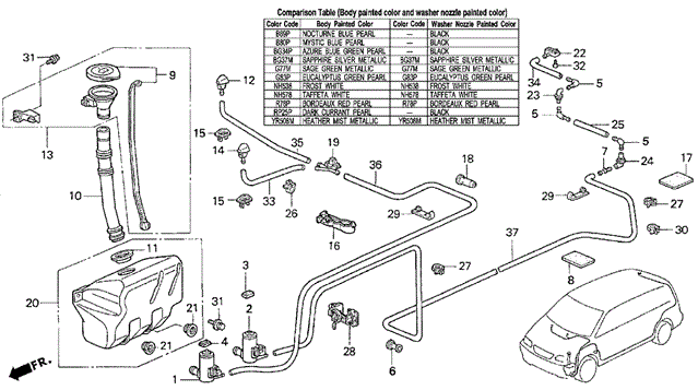 1995 Honda ODYSSEY MOUTH ASSY., WASHER - (76812SX0003) 1995 Honda ODYSSEY MOUTH ASSY., WASHER - (76812SX0003)