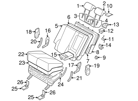 Tucson REAR SEAT COMPONENTS 2