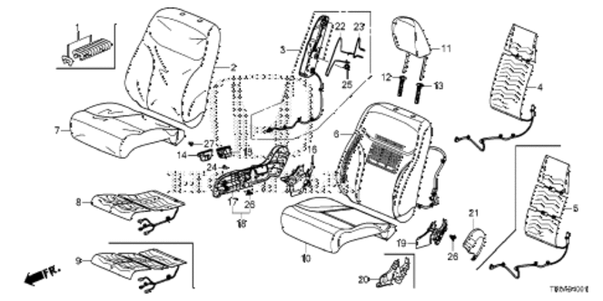CIVIC SEDAN FRONT SEAT (PASSENGER SIDE)