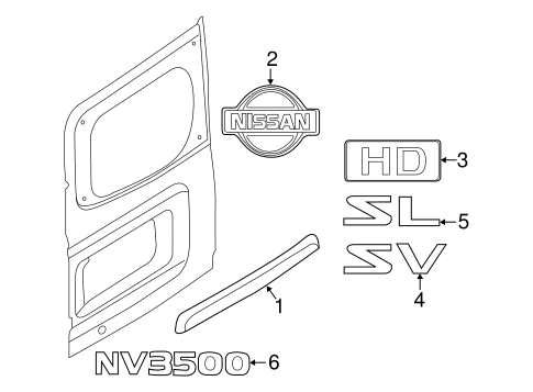 NV2500 EXTERIOR TRIM - BACK DOOR 2