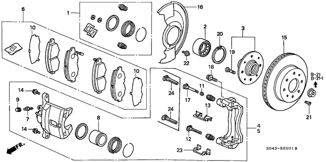 CHASSIS/FRONT BRAKE (2) for 1996 Honda CIVIC SEDAN #1