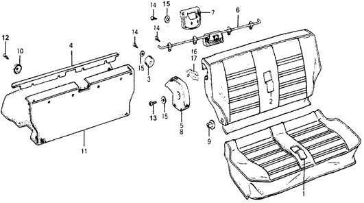 INTERIOR / BUMPER/REAR SEAT COMPONENTS for 1978 Honda ACCORD HATCHBACK #1