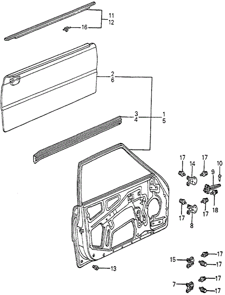 BODY / AIR CONDITIONING/DOOR PANEL 3DR for 1982 Honda ACCORD HATCHBACK #1