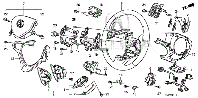 TSX SEDAN STEERING WHEEL (SRS)