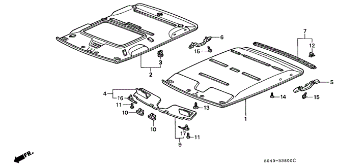INTERIOR / BUMPER/ROOF LINING for 1996 Honda CIVIC SEDAN #1