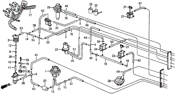 ELECTRICAL / EXHAUST / HEATER / FUEL/MT NO. 1 TUBING ('86-'87 HF) (KH) for 1987 Honda CRX #1