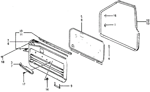 INTERIOR / BUMPER/FRONT DOOR LINING for 1978 Honda ACCORD HATCHBACK #1