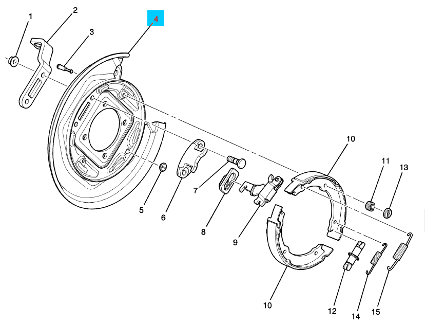 15111377 Деталь BACKING PLATE, LEFT