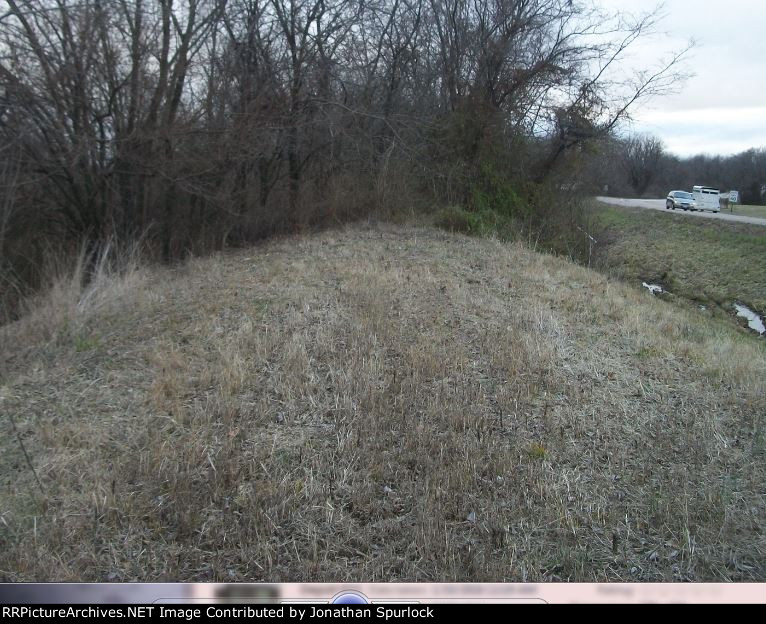 Old roadbed at MO Hwy Y crossing, looking west