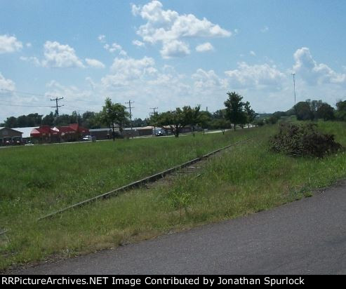 Ex-RI RBW, looking west, at MO Highway Y, 3rd view