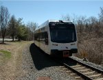 NJT River Line LRV heading away from Bordentown Station