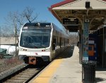 NJT River Line LRV heading away from Bordentown Station