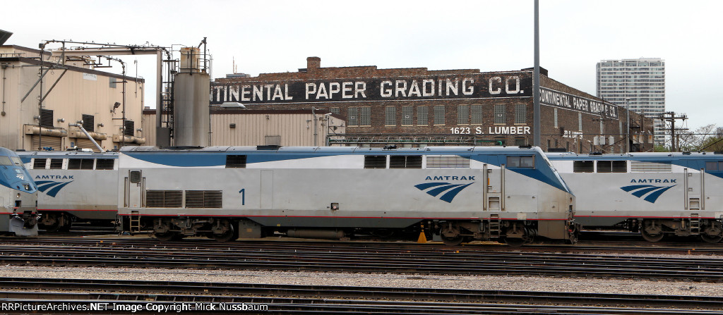 Amtrak #1 sitting at the shops
