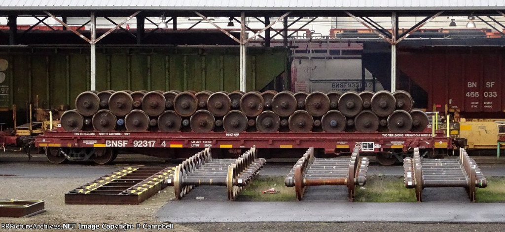 BNSF 923174 double-stack wheel sets load