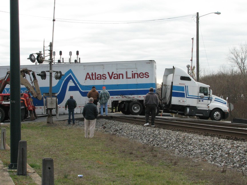 Truck slowly starts moving