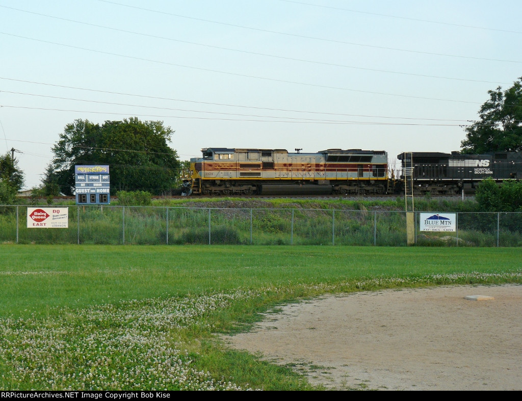Looking over 2nd base toward the right field foul pole