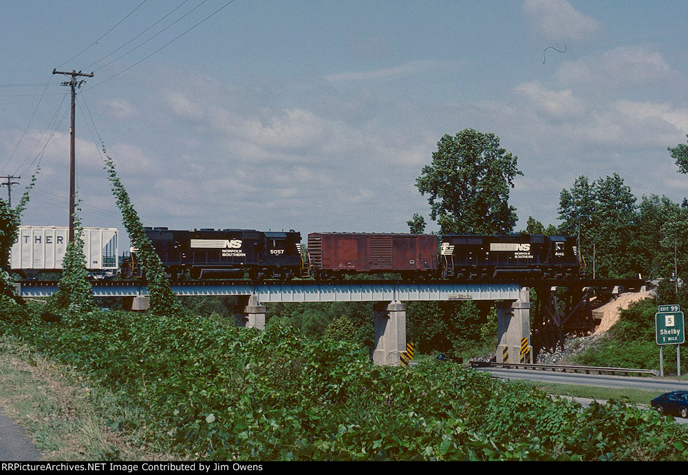 The Shelby Switcher crossing over I-85, on the way to Shelby.