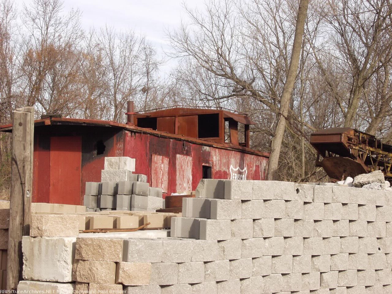 Frisco Plywood sheathed caboose.