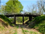 OLD WOODEN BRIDGE OVER ABANDONED NS TRACKS