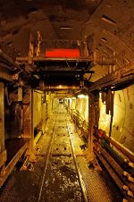 Where tunnel conveyor empties into muck cars