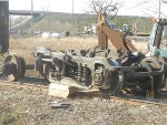 SLRG 9115 Sleeper Car Broke forward trucks rear axle