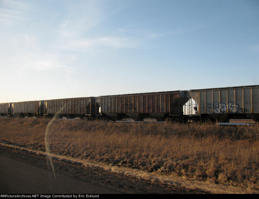 Stored hopper cars