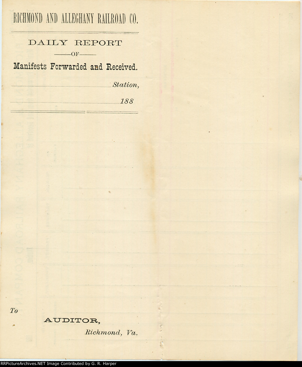 Daily Report of Manifests Forwarded and Received