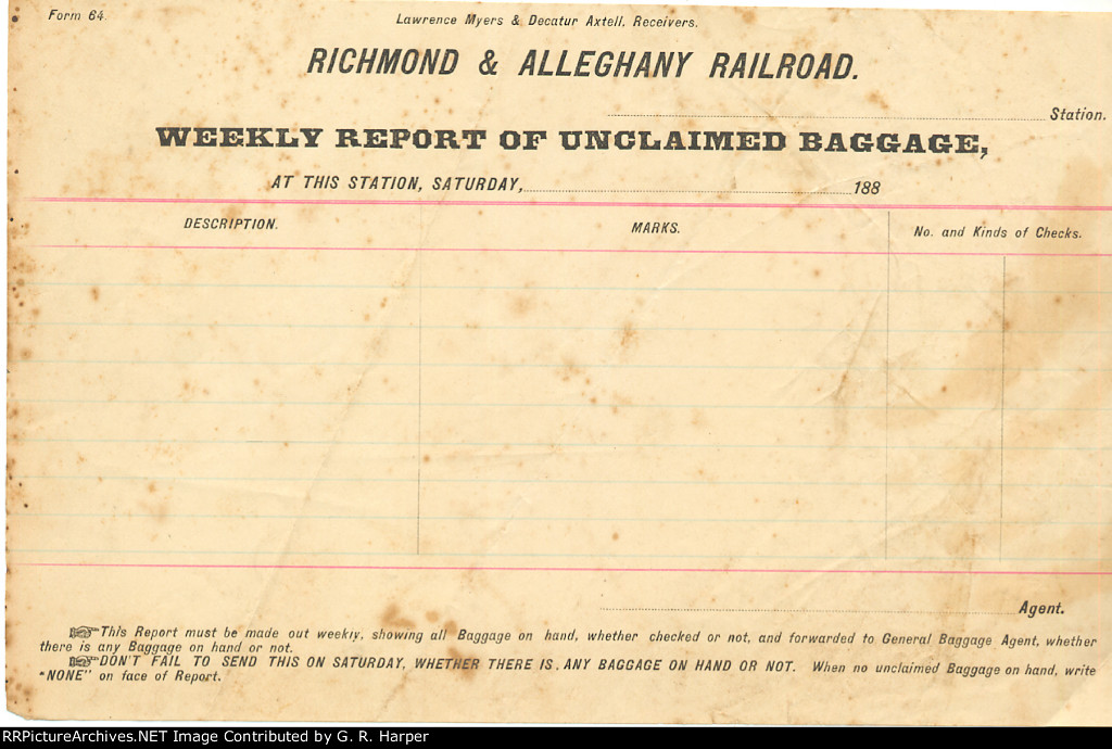 Weekly Report of Unclaimed Baggage