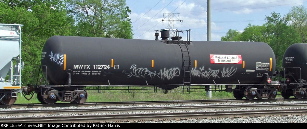 MWTX 112724 Midwest Ethanol tank car at the north end of NS Brosnan Yard in Macon GA 03-25-2012