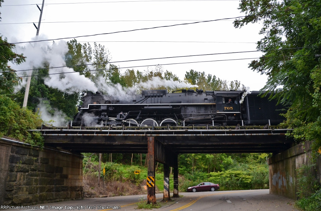 NKP 765 crosses Furnace St.