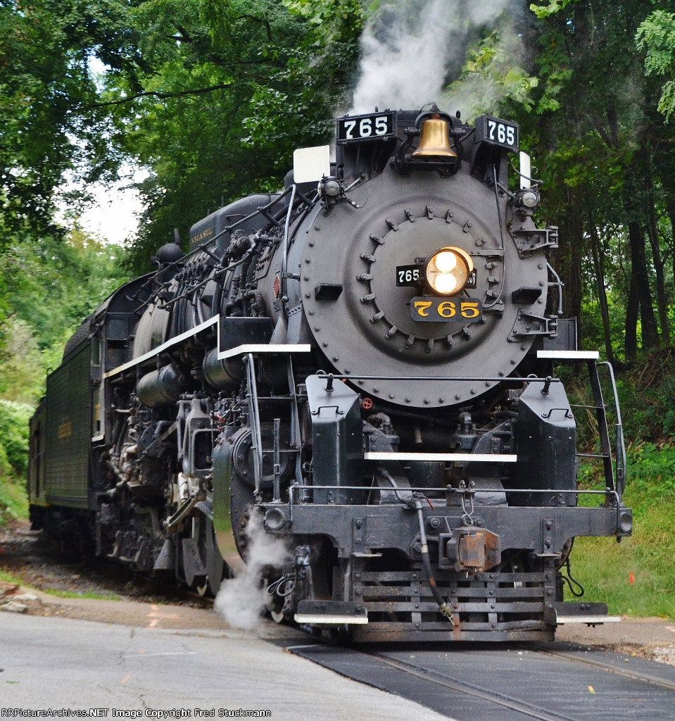 NKP 765 leaves town.