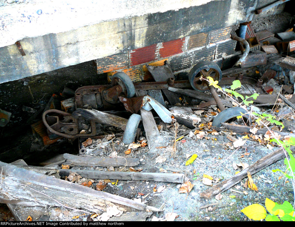 whats left of a baggage cart in the REA Building