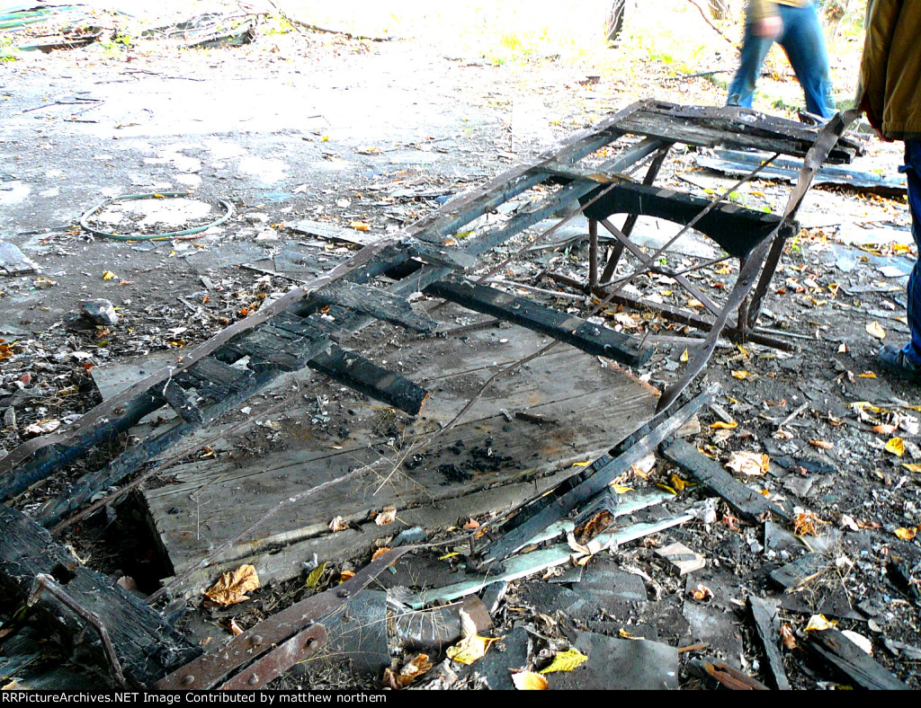 whats left of a baggage cart in the REA Building