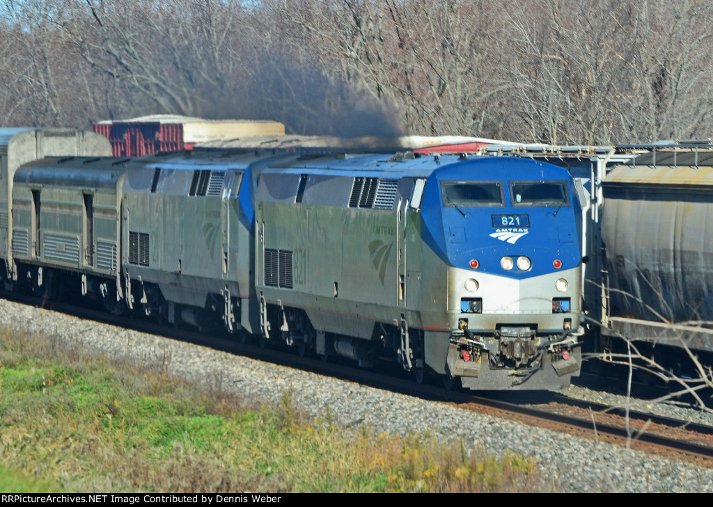 Amtrak  821,CP's   River  Sub.