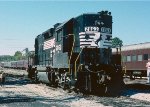 The Toccoa Yard engine waits to help turn the excursion train in the background.