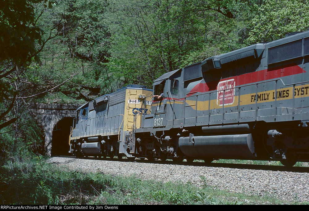 Between tunnels on the loops.