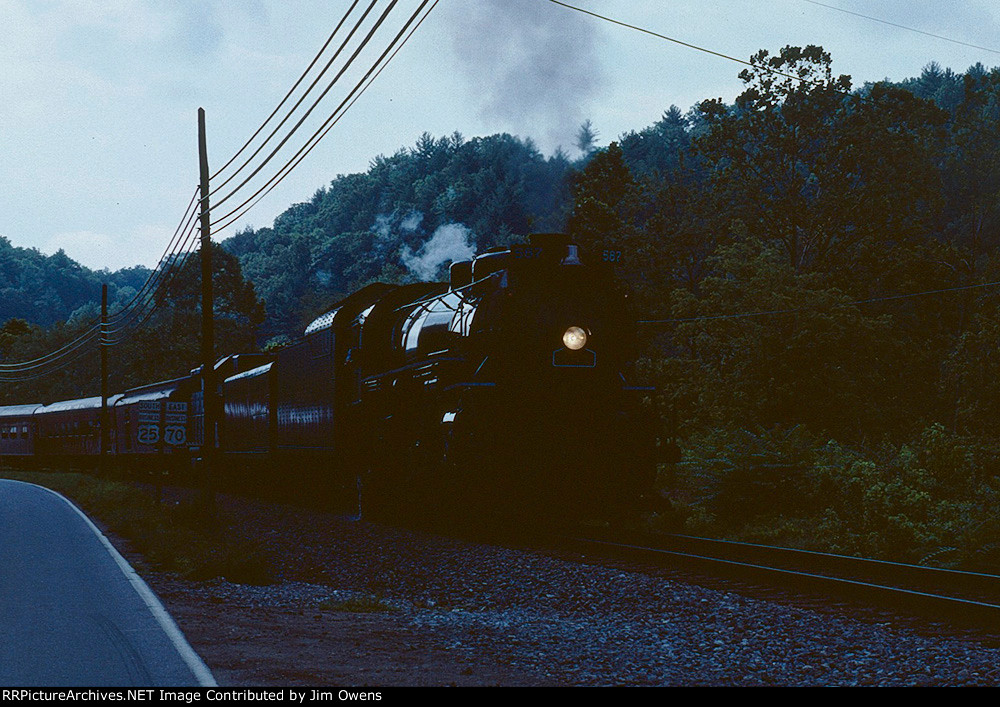 Westbound, approaching Marshall.