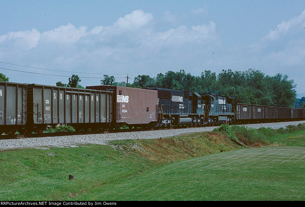 The radio controlled  units in a westbound empty coal train.