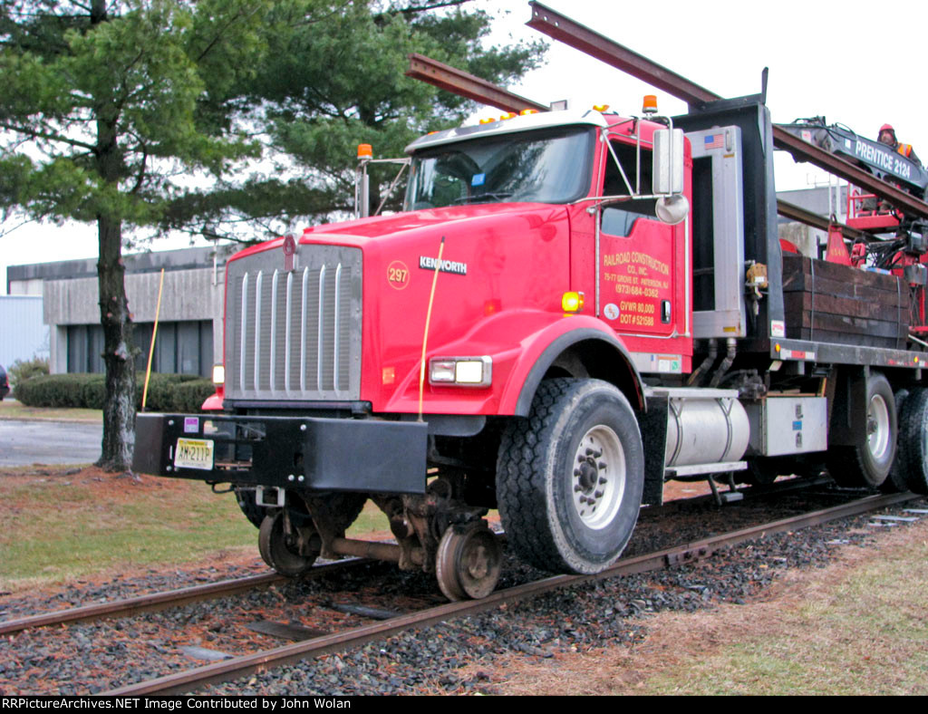 Close up of hi-rail truck.