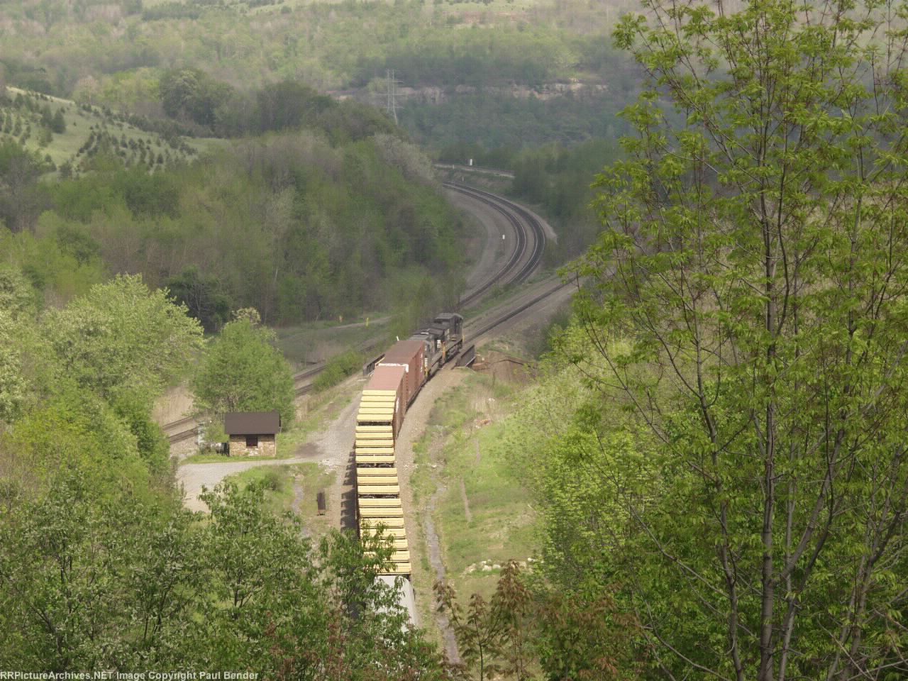 Train exiting the west (Altoona Side) of the New Portage Tunnel