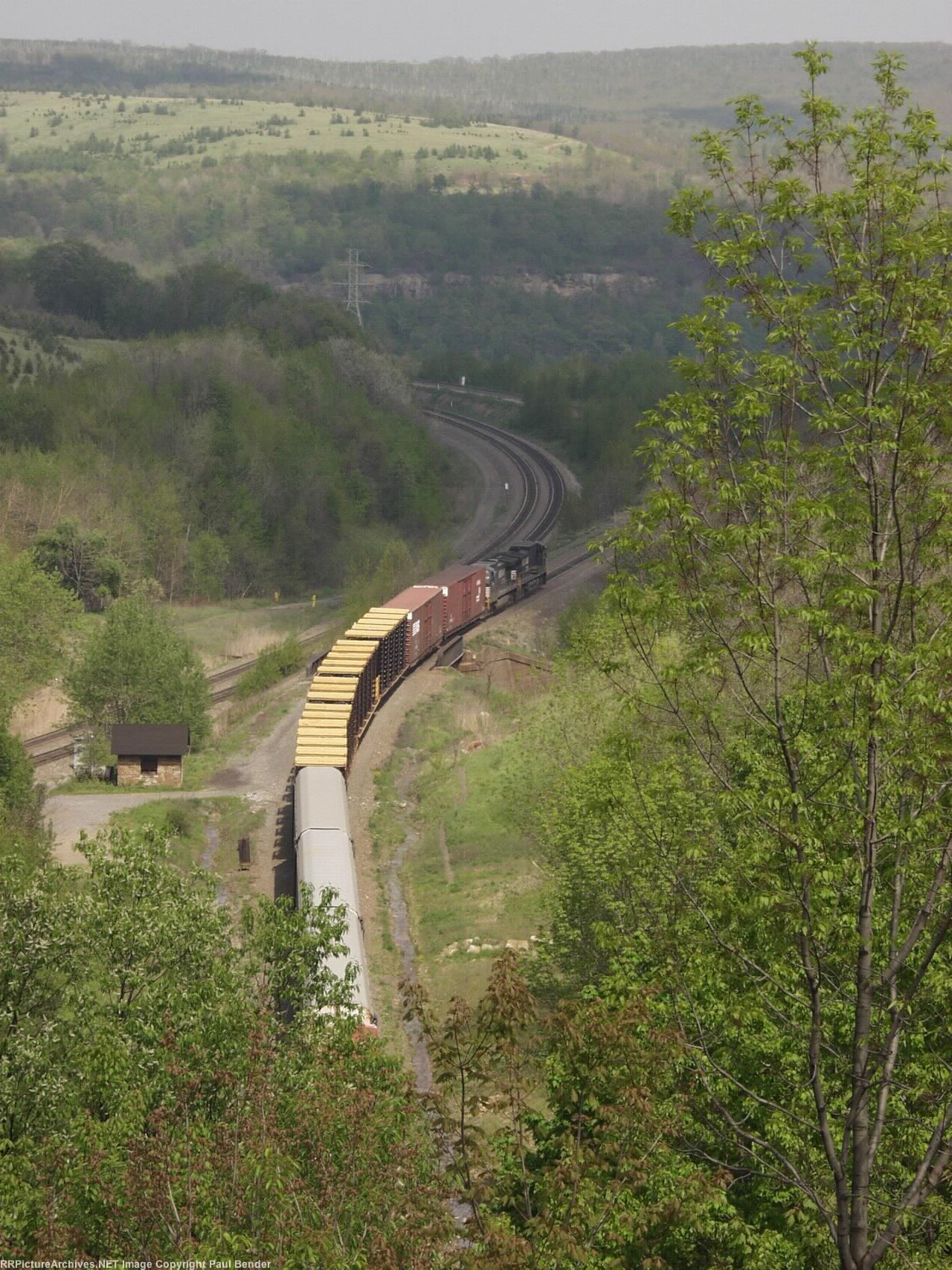 Train exiting the west (Altoona Side) of the New Portage Tunnel