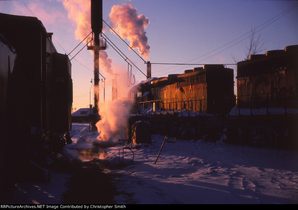 Two GP-40s in charge of the plow extra at Lincoln Park. February 1979