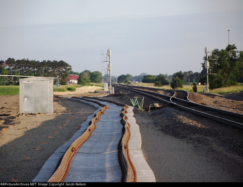 Concrete panel track facing west