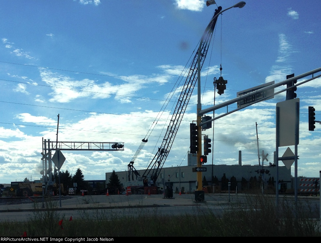 Crossing work at Liberty.