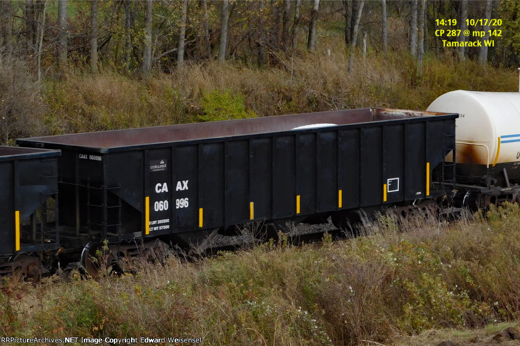 CAAX is the reporting mark for Coloured Agreggates - a ConAgra subsidiary