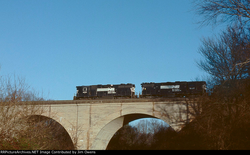 Train #159 crosses Coneross Creek bridge.