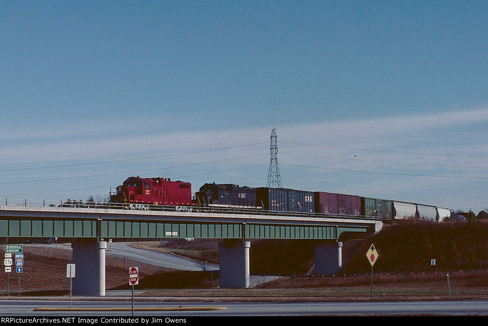 Carolina Piedmont westbound across I-385 bridge.