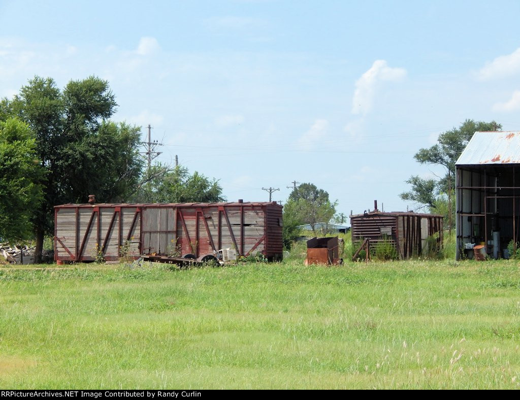 Two Wood Boxcars